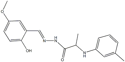N'-(2-hydroxy-5-methoxybenzylidene)-2-(3-toluidino)propanohydrazide Structure