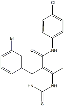 4-(3-bromophenyl)-N-(4-chlorophenyl)-6-methyl-2-thioxo-1,2,3,4-tetrahydro-5-pyrimidinecarboxamide Structure