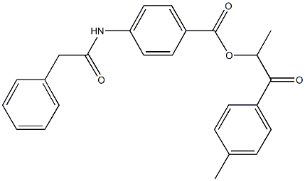1-methyl-2-(4-methylphenyl)-2-oxoethyl 4-[(phenylacetyl)amino]benzoate 구조식 이미지