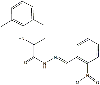 2-(2,6-dimethylanilino)-N'-{2-nitrobenzylidene}propanohydrazide 구조식 이미지