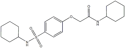 N-cyclohexyl-2-{4-[(cyclohexylamino)sulfonyl]phenoxy}acetamide 구조식 이미지