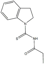 N-(2,3-dihydro-1H-indol-1-ylcarbothioyl)propanamide 구조식 이미지