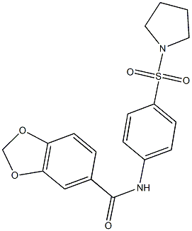 N-[4-(1-pyrrolidinylsulfonyl)phenyl]-1,3-benzodioxole-5-carboxamide Structure