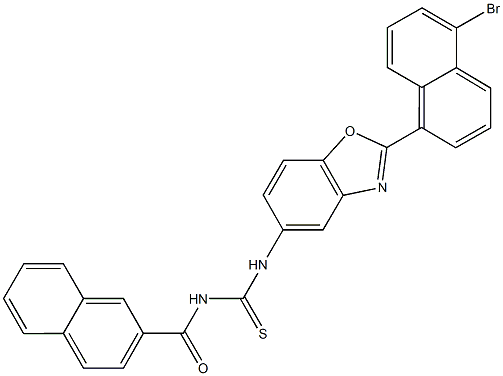 N-[2-(5-bromo-1-naphthyl)-1,3-benzoxazol-5-yl]-N'-(2-naphthoyl)thiourea 구조식 이미지