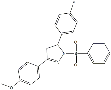 4-[5-(4-fluorophenyl)-1-(phenylsulfonyl)-4,5-dihydro-1H-pyrazol-3-yl]phenyl methyl ether 구조식 이미지