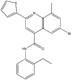6-bromo-N-(2-ethylphenyl)-8-methyl-2-(2-thienyl)-4-quinolinecarboxamide 구조식 이미지
