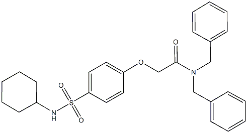 N,N-dibenzyl-2-{4-[(cyclohexylamino)sulfonyl]phenoxy}acetamide Structure