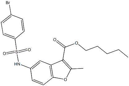 pentyl 5-{[(4-bromophenyl)sulfonyl]amino}-2-methyl-1-benzofuran-3-carboxylate Structure