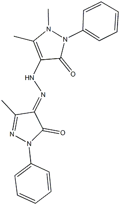 3-methyl-1-phenyl-1H-pyrazole-4,5-dione 4-[(1,5-dimethyl-3-oxo-2-phenyl-2,3-dihydro-1H-pyrazol-4-yl)hydrazone] Structure