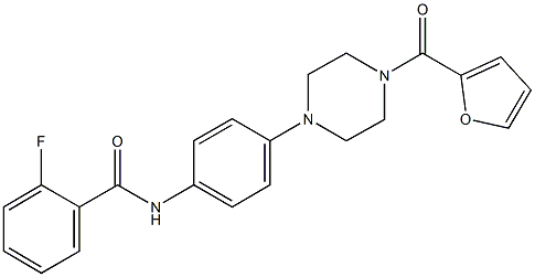 2-fluoro-N-{4-[4-(2-furoyl)-1-piperazinyl]phenyl}benzamide Structure