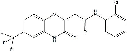 N-(2-chlorophenyl)-2-[3-oxo-6-(trifluoromethyl)-3,4-dihydro-2H-1,4-benzothiazin-2-yl]acetamide Structure