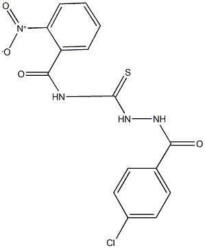 N-{[2-(4-chlorobenzoyl)hydrazino]carbothioyl}-2-nitrobenzamide 구조식 이미지