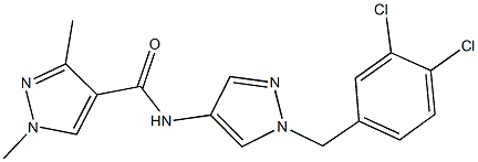 N-[1-(3,4-dichlorobenzyl)-1H-pyrazol-4-yl]-1,3-dimethyl-1H-pyrazole-4-carboxamide 구조식 이미지