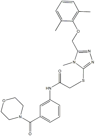 2-({5-[(2,6-dimethylphenoxy)methyl]-4-methyl-4H-1,2,4-triazol-3-yl}sulfanyl)-N-[3-(4-morpholinylcarbonyl)phenyl]acetamide Structure