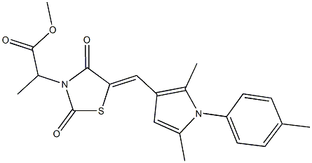methyl 2-(5-{[2,5-dimethyl-1-(4-methylphenyl)-1H-pyrrol-3-yl]methylene}-2,4-dioxo-1,3-thiazolidin-3-yl)propanoate Structure