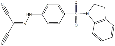 2-{[4-(2,3-dihydro-1H-indol-1-ylsulfonyl)phenyl]hydrazono}malononitrile 구조식 이미지