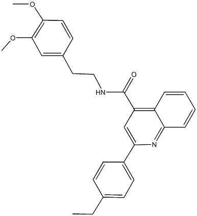 N-[2-(3,4-dimethoxyphenyl)ethyl]-2-(4-ethylphenyl)-4-quinolinecarboxamide 구조식 이미지