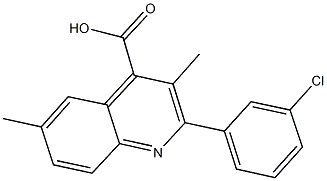 2-(3-chlorophenyl)-3,6-dimethyl-4-quinolinecarboxylic acid 구조식 이미지