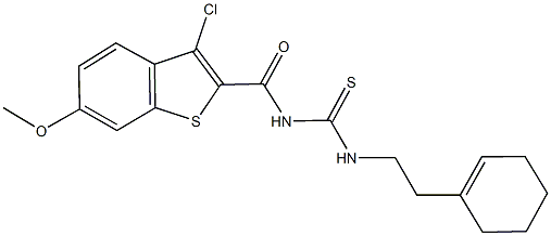 N-[(3-chloro-6-methoxy-1-benzothien-2-yl)carbonyl]-N'-[2-(1-cyclohexen-1-yl)ethyl]thiourea 구조식 이미지