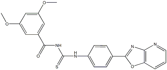 N-(3,5-dimethoxybenzoyl)-N'-(4-[1,3]oxazolo[4,5-b]pyridin-2-ylphenyl)thiourea 구조식 이미지