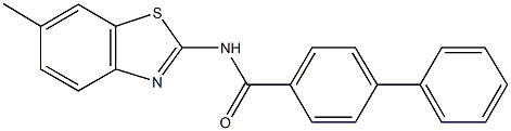 N-(6-methyl-1,3-benzothiazol-2-yl)[1,1'-biphenyl]-4-carboxamide Structure