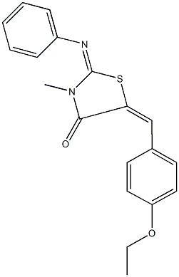 5-(4-ethoxybenzylidene)-3-methyl-2-(phenylimino)-1,3-thiazolidin-4-one Structure