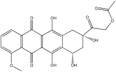 2-oxo-2-(2,4,5,12-tetrahydroxy-7-methoxy-6,11-dioxo-1,2,3,4,6,11-hexahydro-2-naphthacenyl)ethyl acetate 구조식 이미지