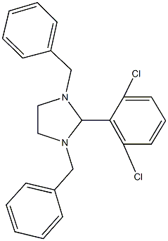 1,3-dibenzyl-2-(2,6-dichlorophenyl)imidazolidine 구조식 이미지