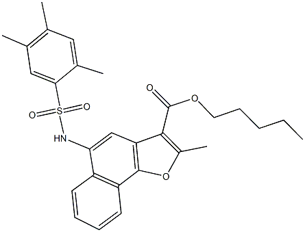 pentyl 2-methyl-5-{[(2,4,5-trimethylphenyl)sulfonyl]amino}naphtho[1,2-b]furan-3-carboxylate 구조식 이미지