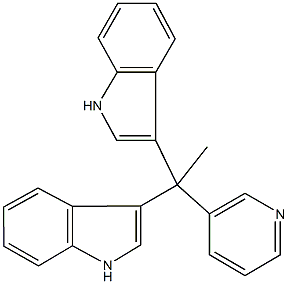 3-[1-(1H-indol-3-yl)-1-(3-pyridinyl)ethyl]-1H-indole 구조식 이미지