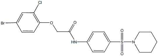 2-(4-bromo-2-chlorophenoxy)-N-[4-(piperidin-1-ylsulfonyl)phenyl]acetamide Structure