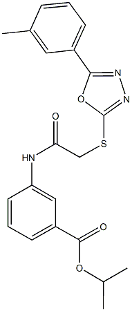 isopropyl 3-[({[5-(3-methylphenyl)-1,3,4-oxadiazol-2-yl]sulfanyl}acetyl)amino]benzoate Structure