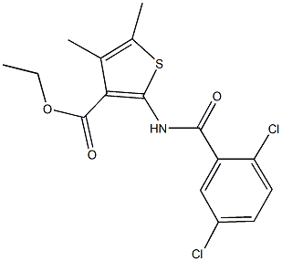 ethyl 2-[(2,5-dichlorobenzoyl)amino]-4,5-dimethyl-3-thiophenecarboxylate Structure