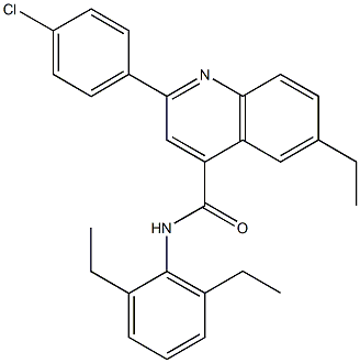 2-(4-chlorophenyl)-N-(2,6-diethylphenyl)-6-ethyl-4-quinolinecarboxamide 구조식 이미지