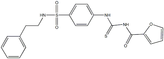 4-{[(2-furoylamino)carbothioyl]amino}-N-(2-phenylethyl)benzenesulfonamide 구조식 이미지