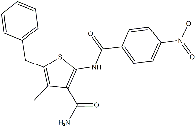 5-benzyl-2-({4-nitrobenzoyl}amino)-4-methyl-3-thiophenecarboxamide 구조식 이미지