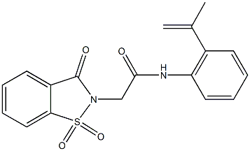 2-(1,1-dioxido-3-oxo-1,2-benzisothiazol-2(3H)-yl)-N-(2-isopropenylphenyl)acetamide Structure