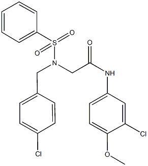 2-[(4-chlorobenzyl)(phenylsulfonyl)amino]-N-(3-chloro-4-methoxyphenyl)acetamide 구조식 이미지