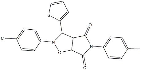 2-(4-chlorophenyl)-5-(4-methylphenyl)-3-(2-thienyl)dihydro-2H-pyrrolo[3,4-d]isoxazole-4,6(3H,5H)-dione Structure