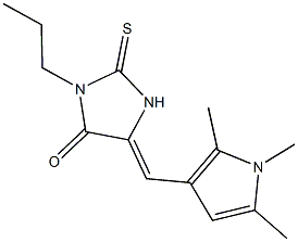 3-propyl-2-thioxo-5-[(1,2,5-trimethyl-1H-pyrrol-3-yl)methylene]-4-imidazolidinone Structure