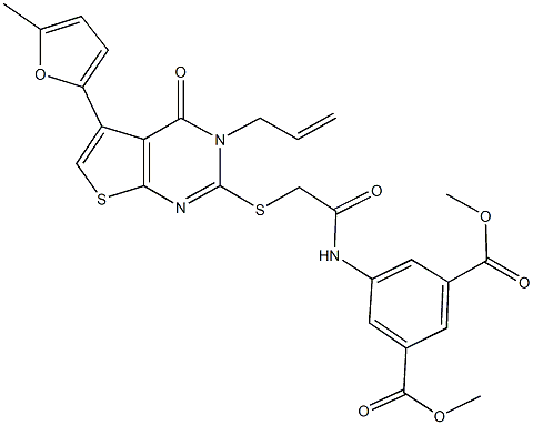 dimethyl 5-[({[3-allyl-5-(5-methyl-2-furyl)-4-oxo-3,4-dihydrothieno[2,3-d]pyrimidin-2-yl]sulfanyl}acetyl)amino]isophthalate 구조식 이미지