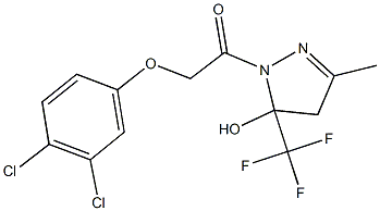 1-[(3,4-dichlorophenoxy)acetyl]-3-methyl-5-(trifluoromethyl)-4,5-dihydro-1H-pyrazol-5-ol 구조식 이미지