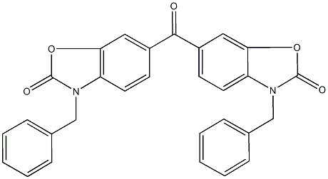 3-benzyl-6-[(3-benzyl-2-oxo-2,3-dihydro-1,3-benzoxazol-6-yl)carbonyl]-1,3-benzoxazol-2(3H)-one 구조식 이미지