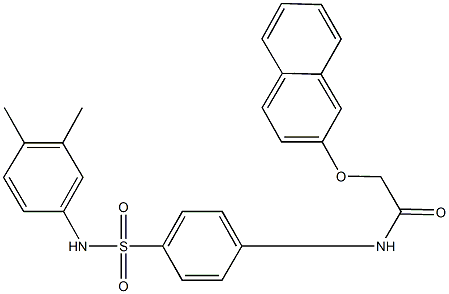 N-{4-[(3,4-dimethylanilino)sulfonyl]phenyl}-2-(2-naphthyloxy)acetamide 구조식 이미지