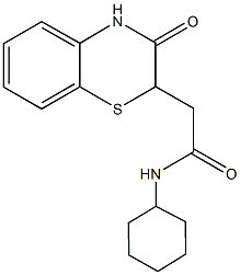 N-cyclohexyl-2-(3-oxo-3,4-dihydro-2H-1,4-benzothiazin-2-yl)acetamide 구조식 이미지