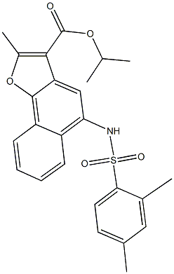 isopropyl 5-{[(2,4-dimethylphenyl)sulfonyl]amino}-2-methylnaphtho[1,2-b]furan-3-carboxylate Structure