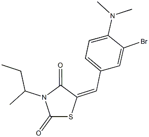 5-[3-bromo-4-(dimethylamino)benzylidene]-3-sec-butyl-1,3-thiazolidine-2,4-dione 구조식 이미지