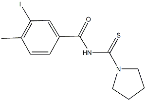 3-iodo-4-methyl-N-(1-pyrrolidinylcarbothioyl)benzamide Structure