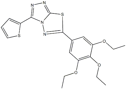 3-(2-thienyl)-6-(3,4,5-triethoxyphenyl)[1,2,4]triazolo[3,4-b][1,3,4]thiadiazole Structure