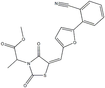 methyl 2-(5-{[5-(2-cyanophenyl)-2-furyl]methylene}-2,4-dioxo-1,3-thiazolidin-3-yl)propanoate Structure